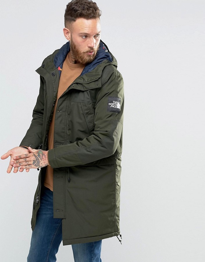 the north face green parka