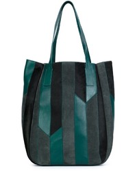 Dark Green Patchwork Tote Bag