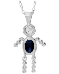 Journee Collection 16 Ct Tw Oval Cut Cz Bezel Set Birthstone Charm Pendant Necklace In Sterling Silver Purple