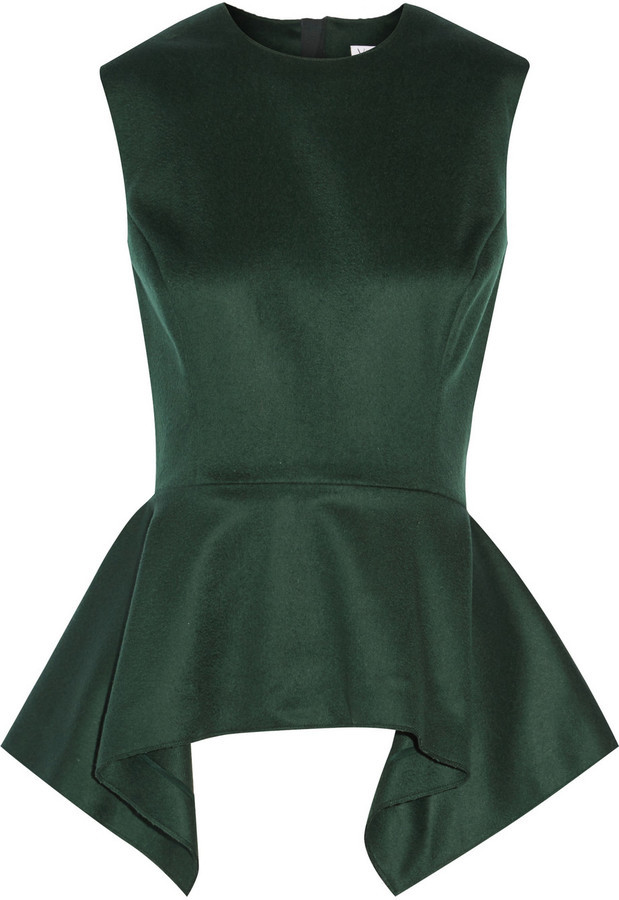 dark green peplum top