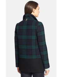 Mackage Berta Asymmetrical Wool Blend Plaid Coat