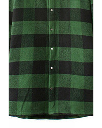 Green Check Print Coat