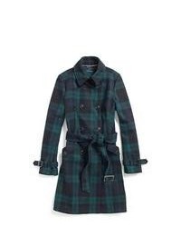 Tommy Hilfiger Plaid Wool Trench Coat