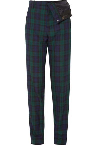 Y/Project Asymmetric Plaid Twill Straight Leg Pants, $254 | NET-A