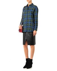 MSGM Lace Back Checked Cotton Shirt