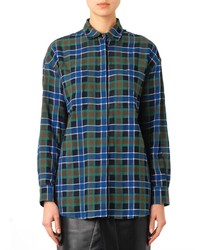 MSGM Lace Back Checked Cotton Shirt