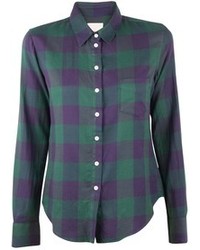 Band Of Outsiders Large Square Plaid Easy Shirt