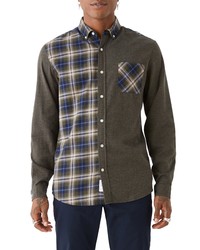 Frank and Oak Colorblock Flannel Button Up Shirt