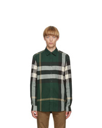 Burberry Green Flannel Check Calvert Shirt