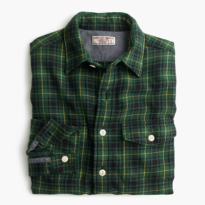J.Crew Wallace Barnes Flannel Shirt In Green Plaid, $88