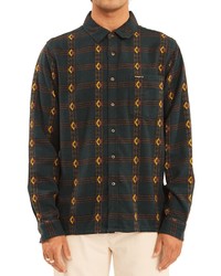 Billabong X Wrangler Knox Jacquard Cotton Flannel Button Up Shirt