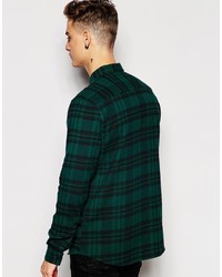Asos Brand Shirt In Long Sleeve With Mid Scale Brushed Check