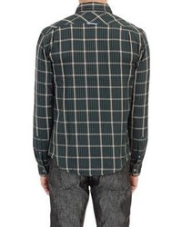 Burkman Bros Windowpane Check Flannel Shirt Colorless