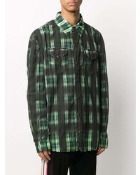 B-Used Contrast Checked Shirt