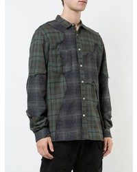 Mostly Heard Rarely Seen Distressed Plaid Shirt