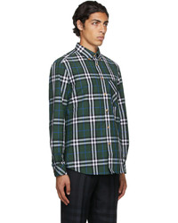 Burberry Green Poplin Check Shirt
