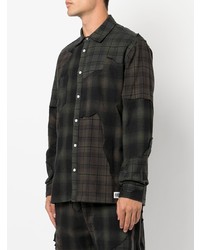 Mostly Heard Rarely Seen Plaid Check Patchwork Shirt