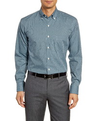 Peter Millar Regular Fit Stretch Cotton Silk Check Sport Shirt