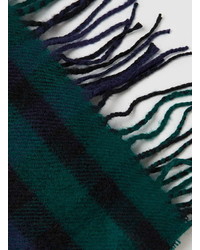 Topman Black And Green Check Scarf