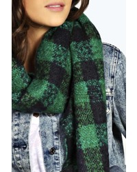 Boohoo Keely Boucle Large Check Blanket Scarf