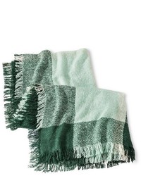 Merona Cozy Plaid Blanket Wrap Scarf Greenwhite Tm