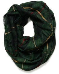 Look By M Green Plaid Scarf