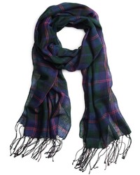 Brooks Brothers Plaid With Double Stripe Scarf