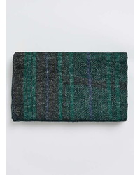 Topman Green Check Brushed Scarf