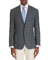 Canali Sienna Classic Fit Plaid Wool Blend Sport Coat