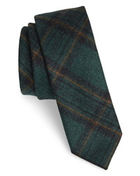 Dark Green Plaid Wool Tie