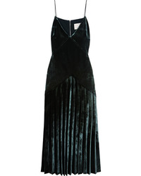 Dark Green Pleated Dress