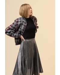 Genuine People High Waist Pleated Midi Skirt