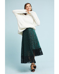 Vivienne Tam Shimmer Asymmetrical Midi Skirt
