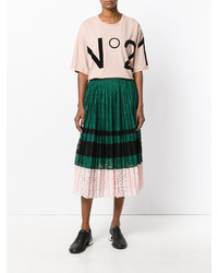 No.21 No21 Colour Block Pleated Skirt