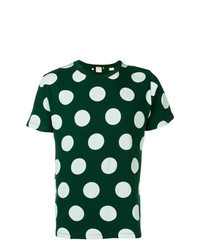 Dark Green Polka Dot Crew-neck T-shirt