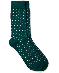 Dark Green Polka Dot Socks