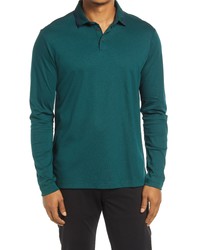 Nordstrom Coolmax Long Sleeve Polo In Green Ponderosa At