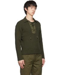 Dion Lee Green Cotton Lace Anorak Sweater