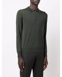 Canali Long Sleeved Merino Polo Shirt