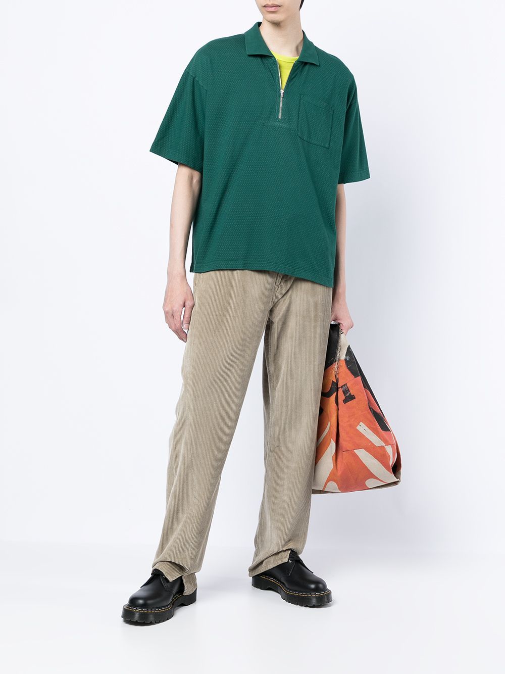 YMC Frat Zip Polo Shirt, $126 | farfetch.com | Lookastic