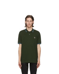 Ps By Paul Smith Green And Blue Pique Zebra Polo