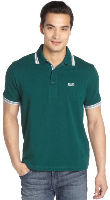 green hugo boss polo