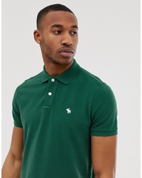 Abercrombie & Fitch Icon Logo Pique Polo In Green