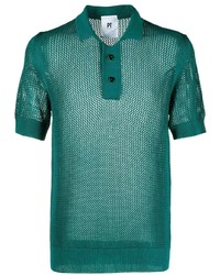 PT TORINO Open Knit Short Sleeve Polo Shirt