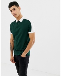 ASOS DESIGN Polo Shirt With Contrast In Green