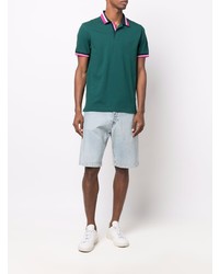 Sun 68 Stripe Trim Polo Shirt