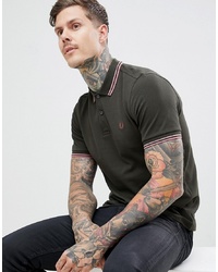 Fred Perry Twin Tipped Polo In Khaki