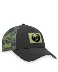 FANATICS Branded Blackcamo Buffalo Sabres Military Appreciation Adjustable Hat