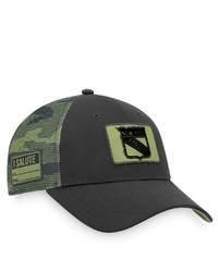 FANATICS Branded Blackcamo New York Rangers Military Appreciation Adjustable Hat