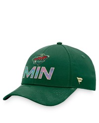FANATICS Branded Green Minnesota Wild Authentic Pro Team Locker Room Adjustable Hat